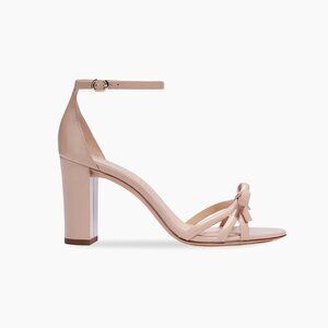 Flamenco Bow Patent Leather Ankle-Strap Sandals